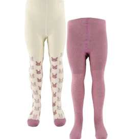 Strømpebukser|Minymo Strømpebukser - 2-Pak - Orchid Haze m. Mønster