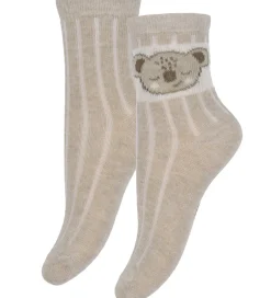 Strømper|Minymo Strømper - 2-pak - Silver Mink m. Print