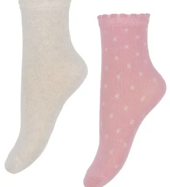 Strømper|Minymo Strømper - 5-pak - Wild Rose/Lilla/Hvid m. Prikker