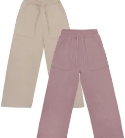 Basis|Minymo Sweatpants - 2-pak - Elderberry/Rainy Day