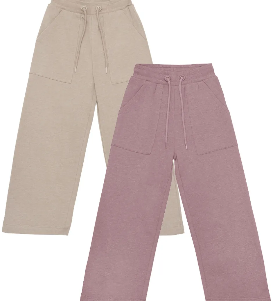 Basis|Minymo Sweatpants - 2-pak - Elderberry/Rainy Day