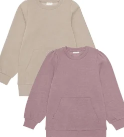 Sweatshirts|Basis|Minymo Sweatshirt - 2-pak - Elderberry/Rainy Day