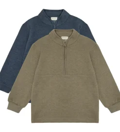 Basis|Minymo Sweatshirt m. Lynlås - 2-pak - Vetiver