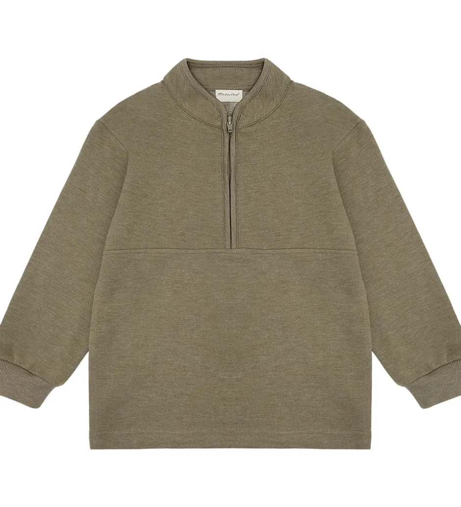 Basis|Minymo Sweatshirt m. Lynlås - 2-pak - Vetiver