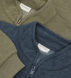 Basis|Minymo Sweatshirt m. Lynlås - 2-pak - Vetiver