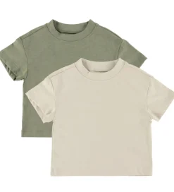 T-Shirts|Basis|Minymo T-shirts - Loose Fit - 2-pak - Vetiver