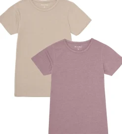 T-Shirts|Basis|Minymo T-shirts - 2-pak - Elderberry/Rainy Day