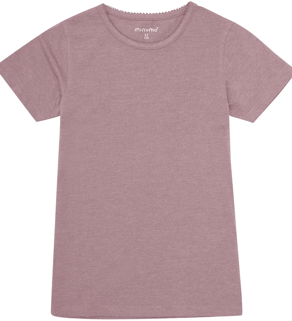 T-Shirts|Basis|Minymo T-shirts - 2-pak - Elderberry/Rainy Day