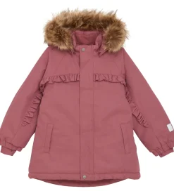 Vinterjakker|Minymo Vinterjakke - Withered Rose m. Flæser