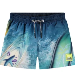 Badetøj|Molo Badeshorts - UV50+ - Niko - Surf Art Blue Chill