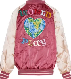 Vinterjakker|Molo Bomberjakke - Haru - Dark Rose/Creme m. Broderi