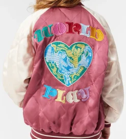 Vinterjakker|Molo Bomberjakke - Haru - Dark Rose/Creme m. Broderi