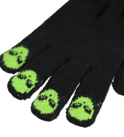 Handsker Og Luffer|Molo Handsker - Strik - Kaapo - Sort m. Aliens