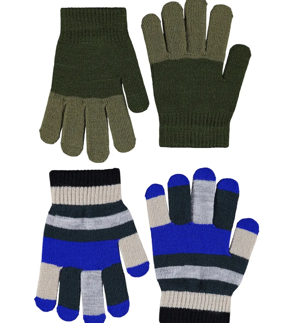 Handsker Og Luffer|Molo Handsker - Strik - Kei - 2-pak - Dark Forest
