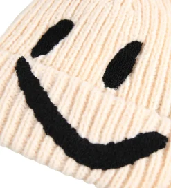 Huer Og Hatte|Molo Hue - Strik/Rib - Kim - Vanilla m. Smiley