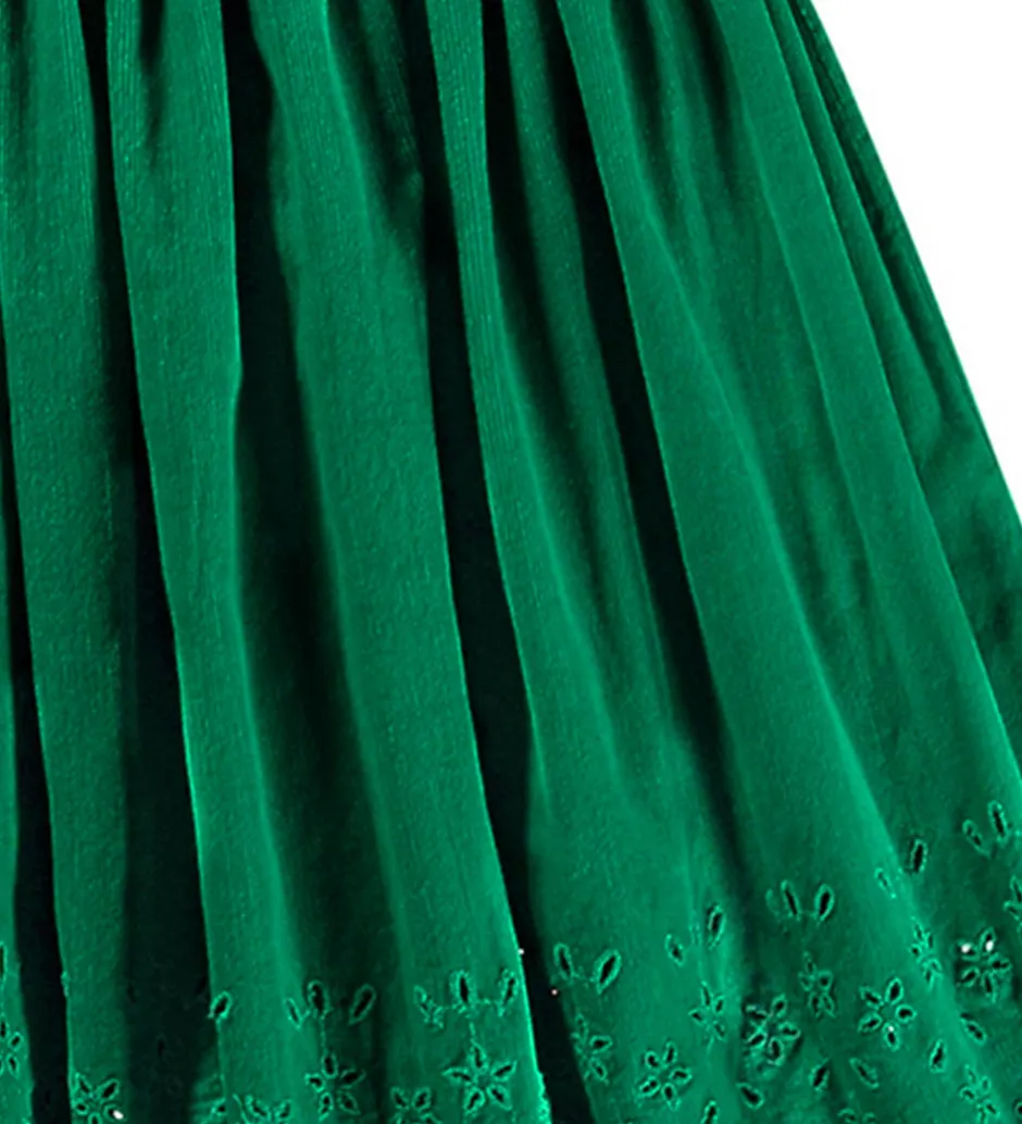 Juletøj|Nederdele|Molo Nederdel - Fløjl - Bellis - Sporting Green