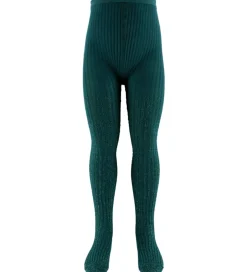 Strømpebukser|Molo Strømpebukser - Rib - Cosmic Green m. Glimmer