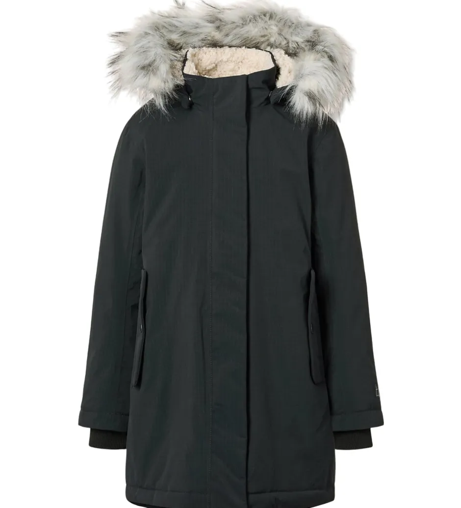 Vinterjakker|Molo Vinterfrakke - Peace - Sort m. Imiteret Pels