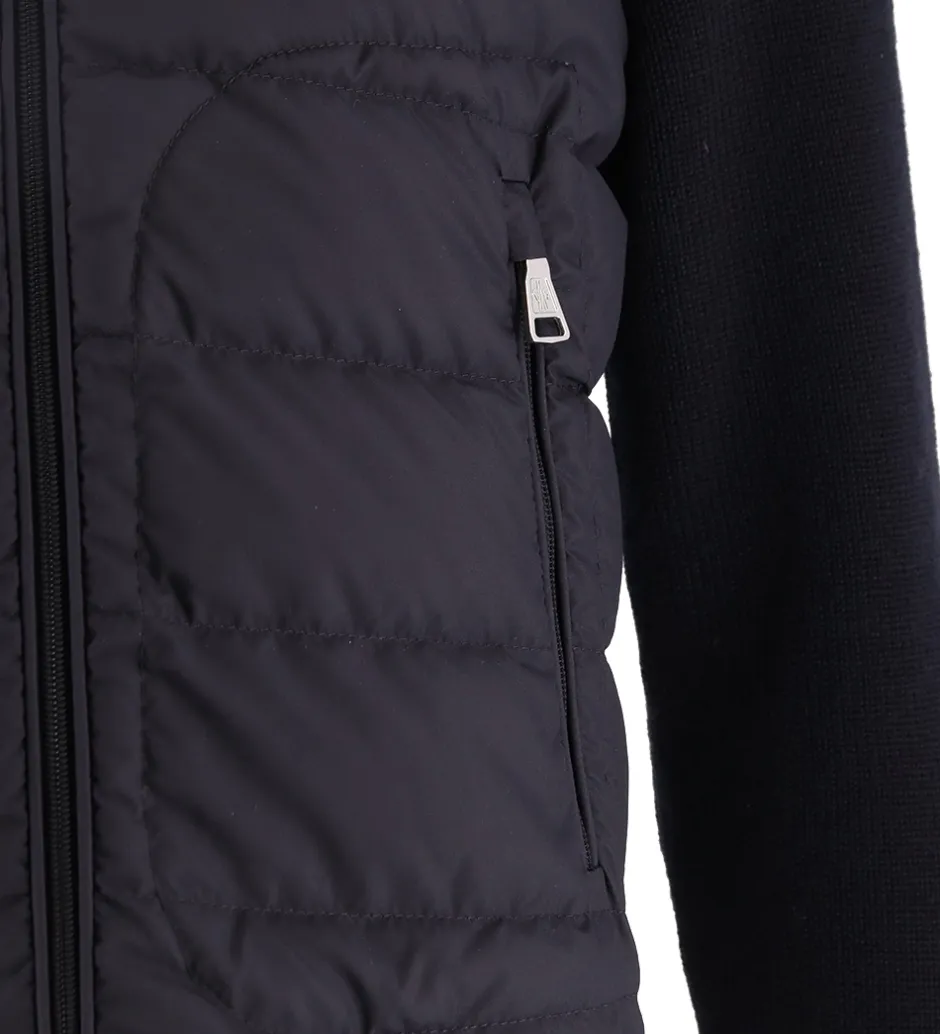 Striktrøjer|Moncler Cardigan - Uld/Dun - Navy