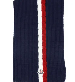 Tørklæder|Moncler Halstørklæde - Uld - Navy m. Rød/Hvid
