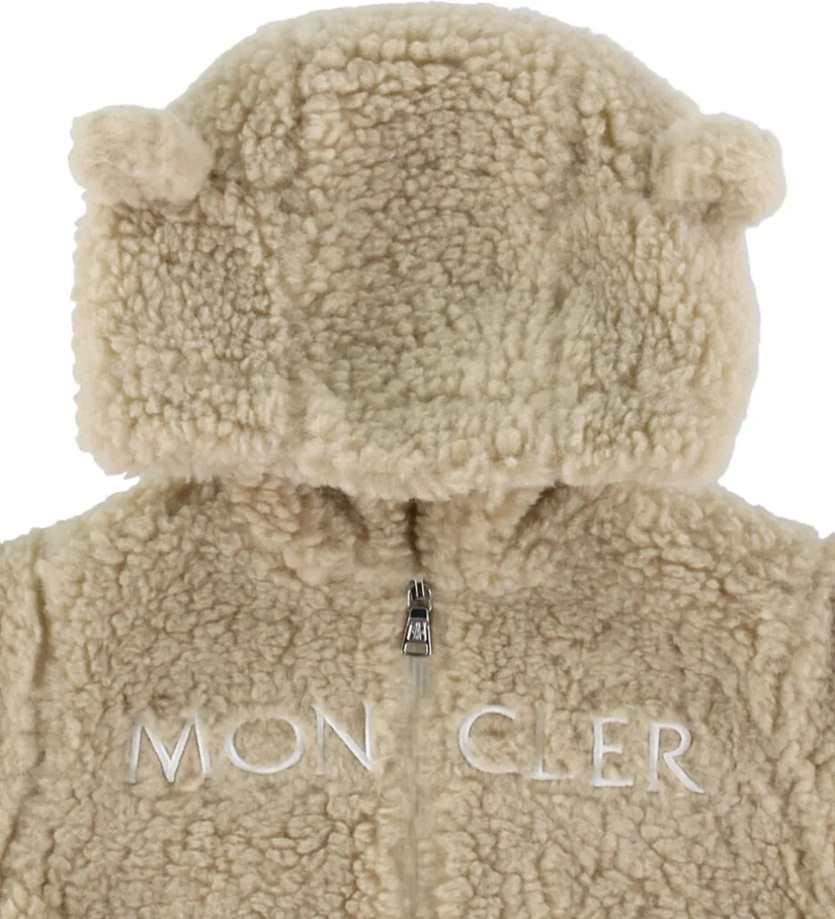 Fleece|Moncler Sæt - Fleecejakke/Leggings - Brun/Hvid