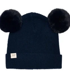 Huer Og Hatte|MP Hue - Rib - Strik - Uld - Dark Denim Melange m. Kvaste