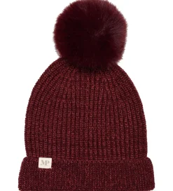 Huer Og Hatte|MP Hue - Rib - Strik - Uld/Bambus - Wine Red m. Kvast