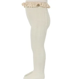 Strømpebukser|MP Strøebukser - Uld - Berta - Ecru m. Blonde