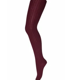 Strømpebukser|MP Strøebukser - Uld - Rib - Wine Red