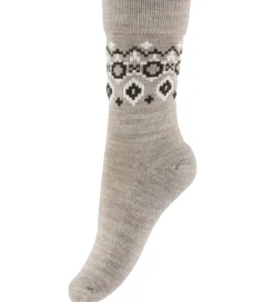 Strømper|Uld|MP Strøer - Uld - Long - Torshavn - Lysebrunmeleret