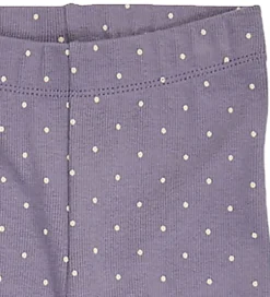 Leggings|Müsli Bukser - Rib - Dot - Lilac Fog/Oak
