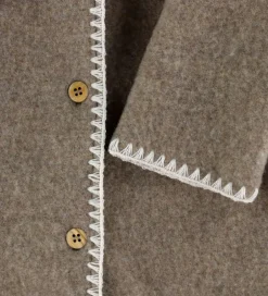 Uld|Basis|Müsli Cardigan - Uldfleece - Brown Melange