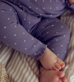 Leggings|Müsli Leggings - Rib - Dot - Lilac Fog/Oak