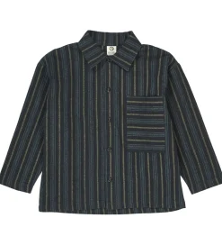 Skjorter|Müsli Skjorte - Stripe - Night Blue/Moss/Stormy Blue