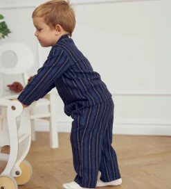 Skjorter|Müsli Skjorte - Stripe - Night Blue/Moss/Stormy Blue