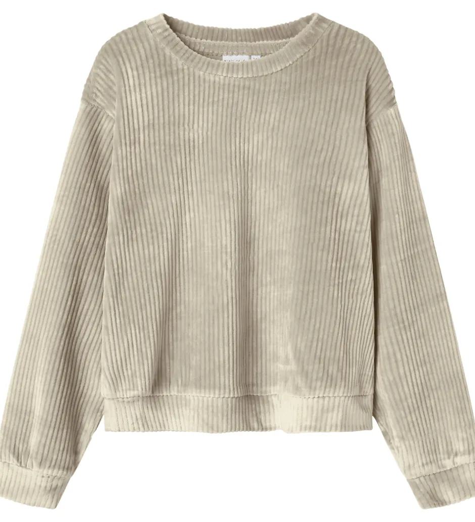 Juletøj|Bluser|Name It Bluse - Fløjlsvelour - NkfVeloa - Velvet - Cement