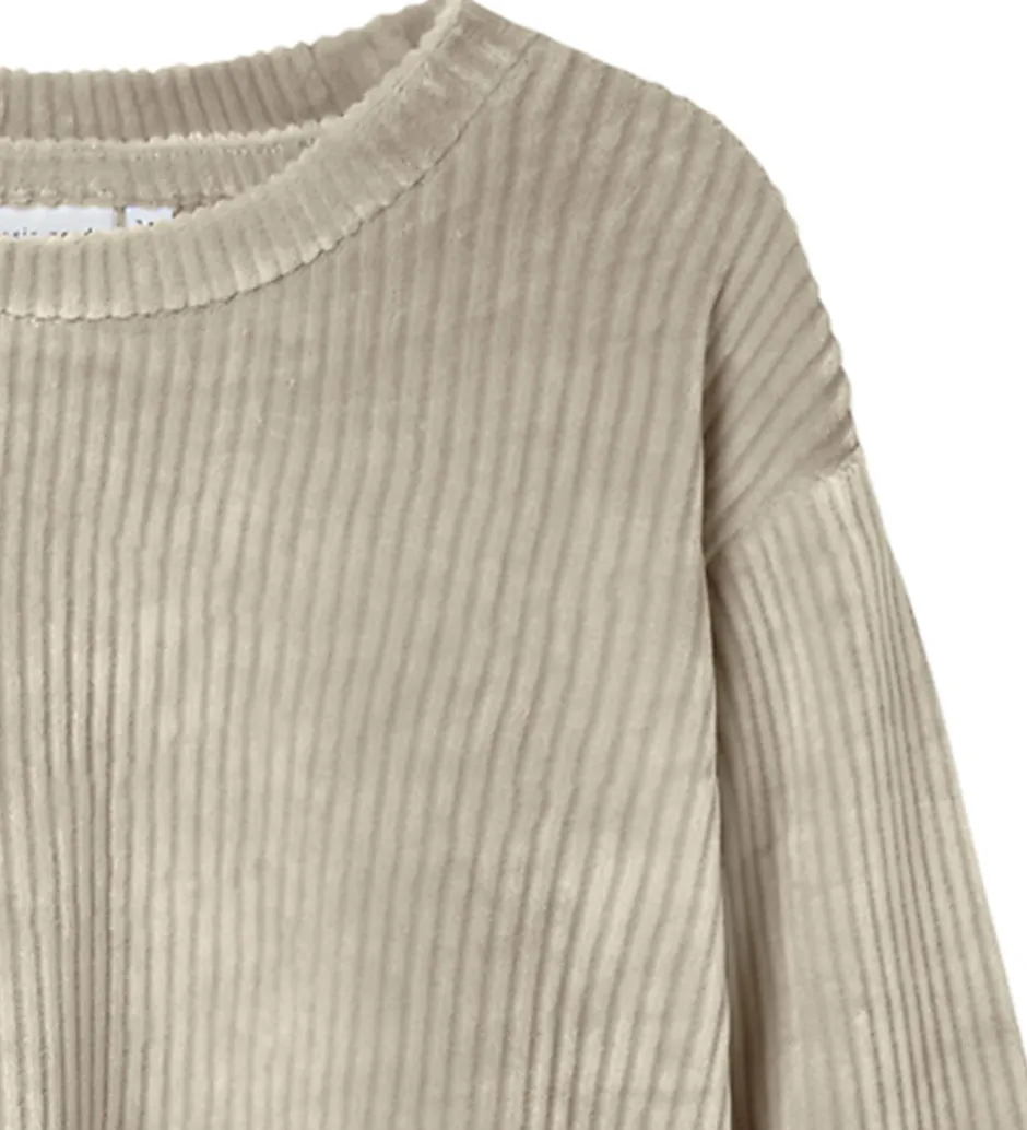 Juletøj|Bluser|Name It Bluse - Fløjlsvelour - NkfVeloa - Velvet - Cement