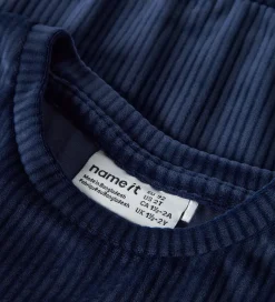 Bluser|Juletøj|Name It Bluse - Fløjlsvelour - Cropped - NmfVeloa - Navy Blazer