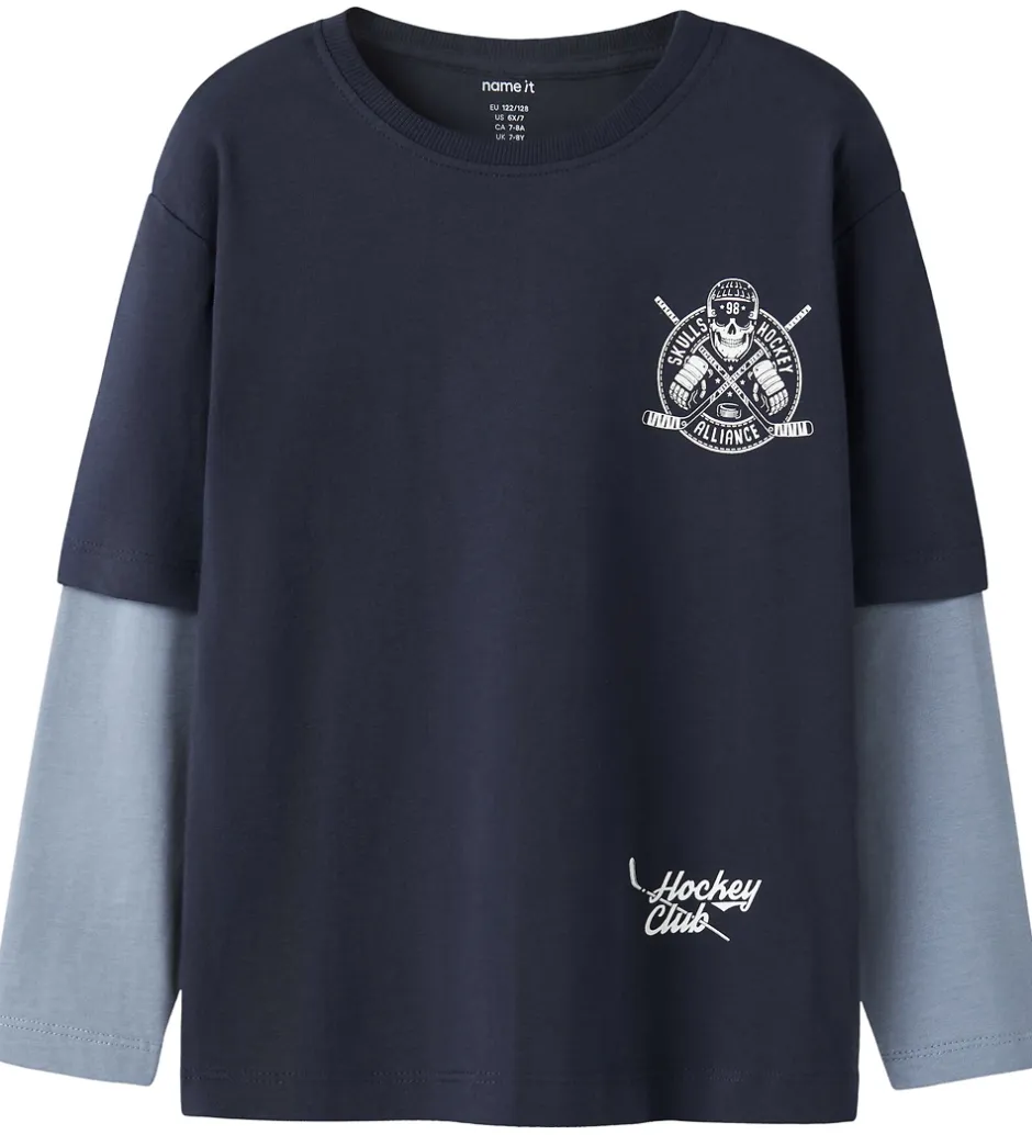 Drengetøj|Bluser|Name It Bluse - NkmVarto - Navy Blazer/Skull