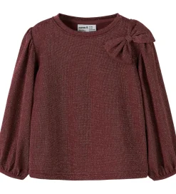 Juletøj|Bluser|Name It Bluse - NmfRoisin - Burgundy m. Glimmer