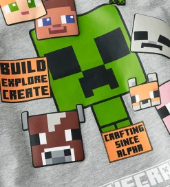 Drengetøj|T-Shirts|Name It Bluse - NmmNyle - Minecraft - Gråmeleret