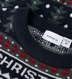 Sweatshirts|Name It Bluse - NmnRastokka - Strik - Dark Sapphire