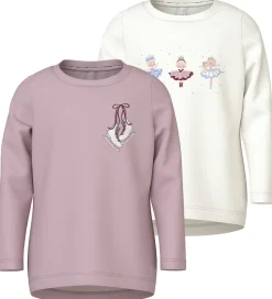 Bluser|Name It Bluse - 2-pak - NmfVix - Cloud Dancer/Keepsake Lilac Par