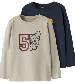 Bluser|Name It Bluse - 2-pak - NmmVux - Island Fossil/Navy Blazer Game