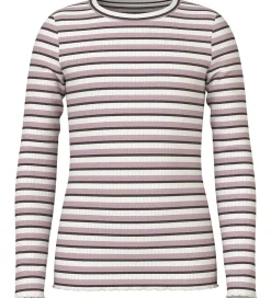 Bluser|Name It Bluse - Rib - NkfVemma - Cloud Dancer/Seal Brown/Keepsak