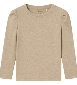 Juletøj|Name It Bluse - Rib - NmfSiclo - Glitter - Cement