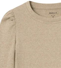 Juletøj|Name It Bluse - Rib - NmfSiclo - Glitter - Cement