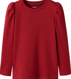 Juletøj|Name It Bluse - Rib - NmfSiclo - Glitter - Jester Red