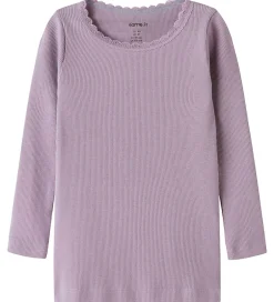 Pigetøj|Bluser|Name It Bluse - Rib - Noos - NmfKab - Lavender Gray