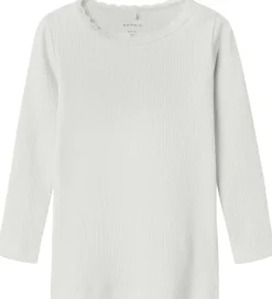 Pigetøj|Bluser|Name It Bluse - Rib - Noos - NmfKab - Cloud Dancer